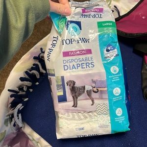 Top paw disposable dog diapers for large dog. 7 left never used